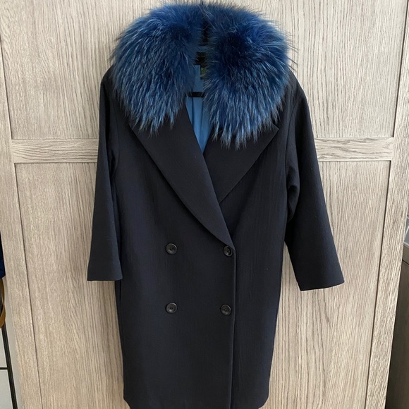 Shanghai Tang Wool Coat w/Raccoon fur collar - Picture 10 of 11